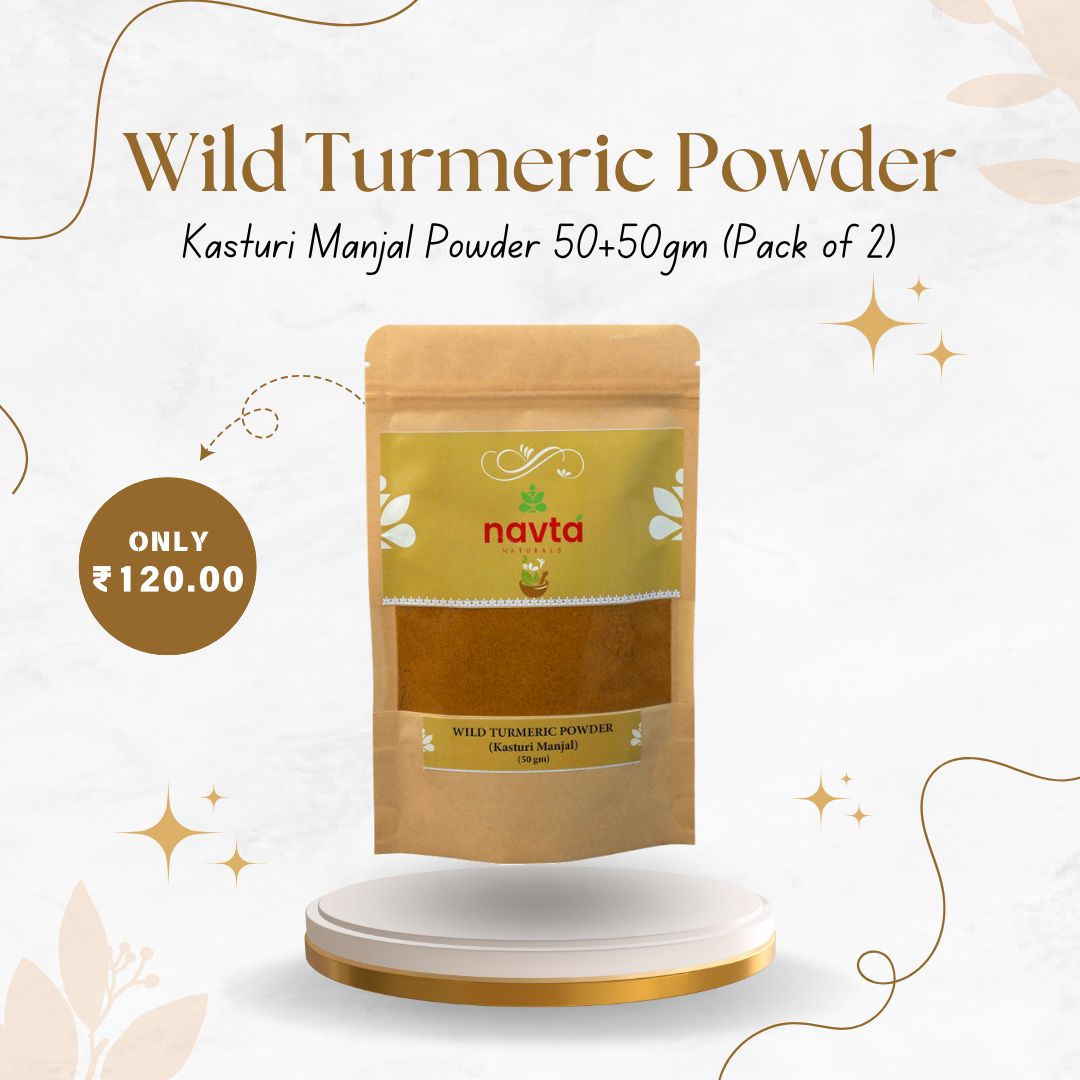 Wild Turmeric Powder / Kasturi Manjal Powder 50+50gm (Pack of 2)