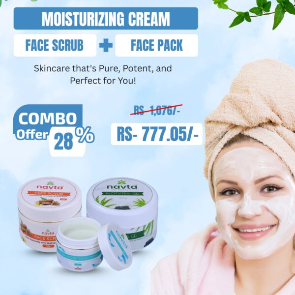 Skin Glaze Combo-2 (Eladi Moisturizing Cream 50gm, Fairness Facepack 100gm, Face Scrub 50g)   <br> FREE SHIPPING  !!!<br>